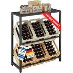 STEELSØN 'Macondo' Getränkekistenregal, Metall, schwarz, 115x105x33 cm, Getränkeregal für 6 Kisten, mit Ablagefach