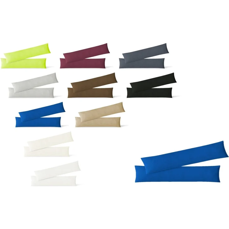 Jersey Kissenbezug, 2er Set, Baumwolle, Royalblau, 40x145 cm – Bild 1