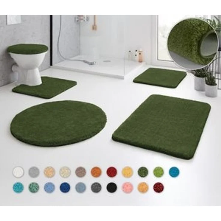 Kleine Wolke Badematte RELAX, Höhe 30 mm, rutschhemmend beschichtet, fußbodenheizungsgeeignet, Polyacryl, rechteckig, Badteppich, Uni Farben, rechteckig, rund & als Set erhältlich – Bild 6