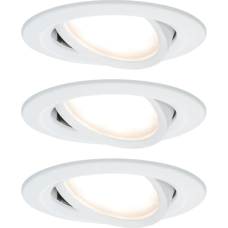 Paulmann No. 93875 Einbauleuchte LED Coin Slim IP23 rund Weiß 3er-Set dimmbar und schwenkbar