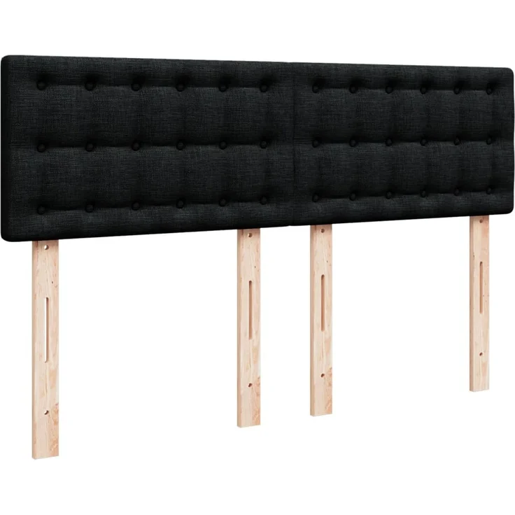 vidaXL Boxspringbett mit Matratze Schwarz 140x190 cm Stoff 3288991 – Bild 12