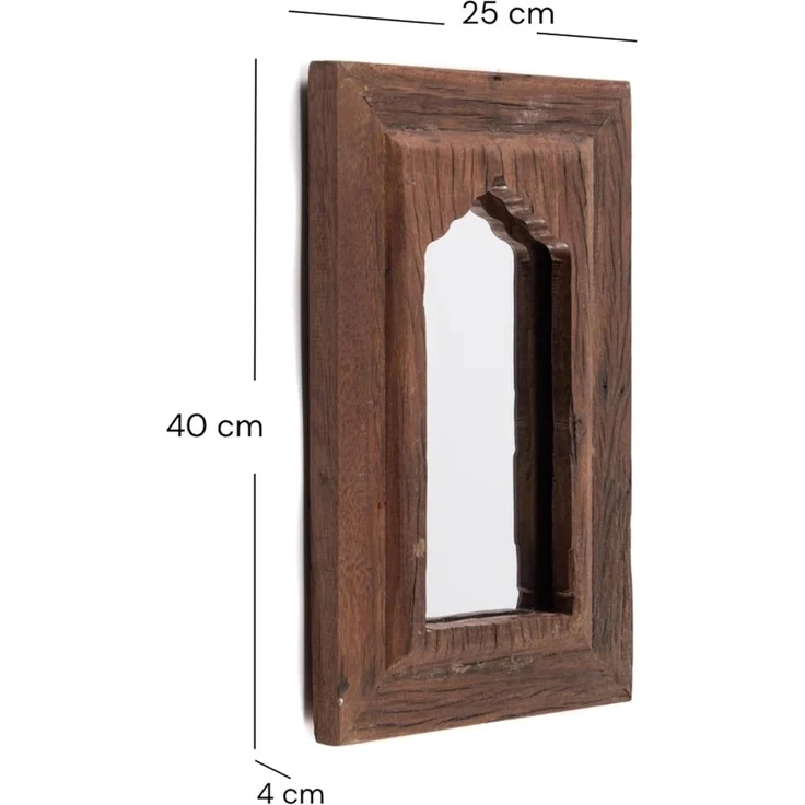 Wandspiegel Sara 40x25 cm, Mahagoni Massivholz dunkelbraun – Bild 2