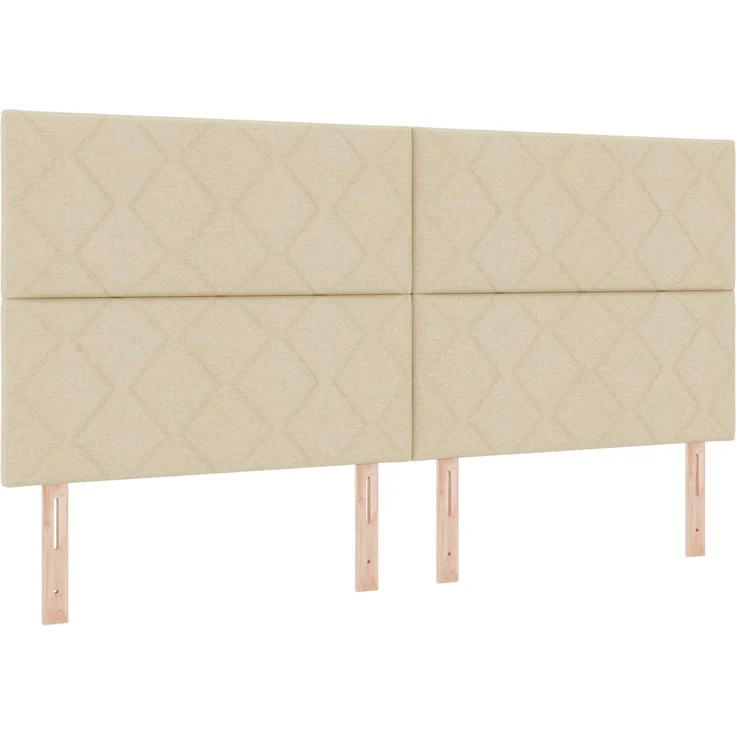 vidaXL Boxspringbett mit Matratze Creme 200 x 200 cm Stoff 3455439 – Bild 5