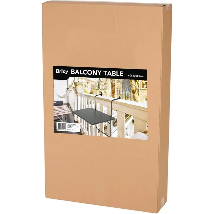 Infinity Goods Balkontisch – klappbar – 40 x 60 cm – verstellbar – hängend – schwarz – Bild 11