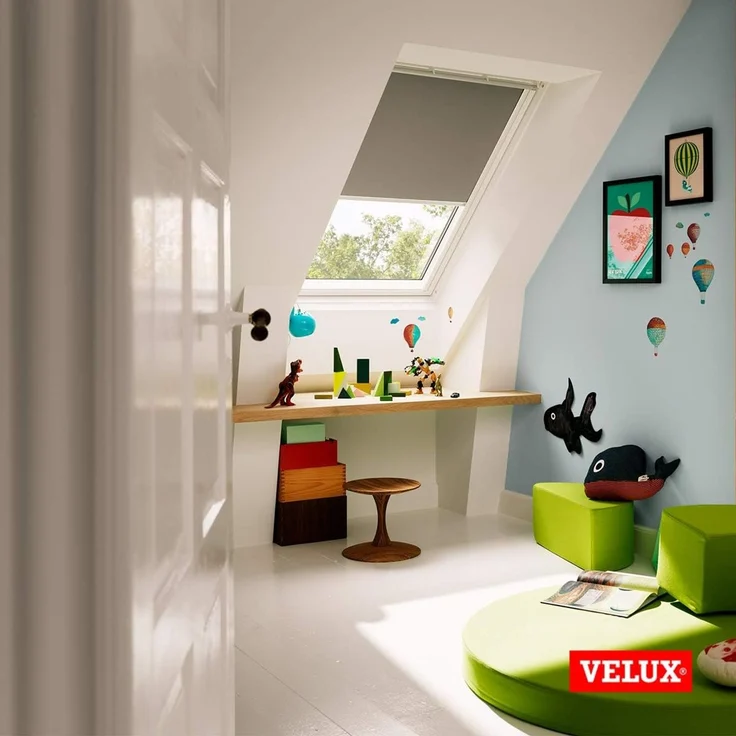 Verdunklungsrollo DKL MK06 0705SWL, VELUX, verdunkelnd, ohne Bohren, in Führungsschienen, VELUX »Pick & Click!«, weiße Führungsschienen & Griffleiste – Bild 9