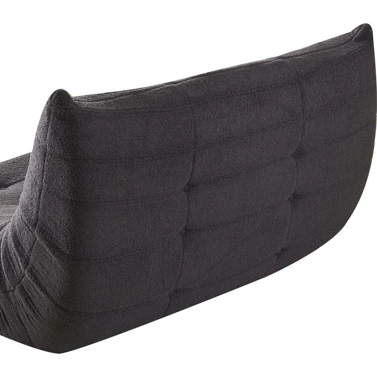 2-Sitzer Loungesofa 149x114x82 cm, Grau, Teddy-Vlies, ergonomisch, Plisseefalten-Design – Bild 9