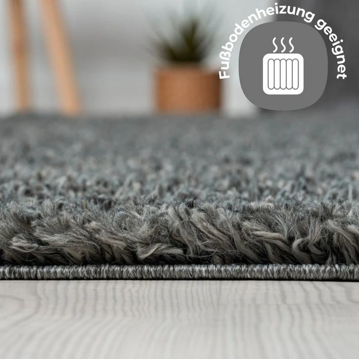 OTTO home Hochflor-Teppich Banji, rund, Höhe: 37 mm, Uni Farben, weich und flauschig, auch als rechteckig erhältlich – Bild 2