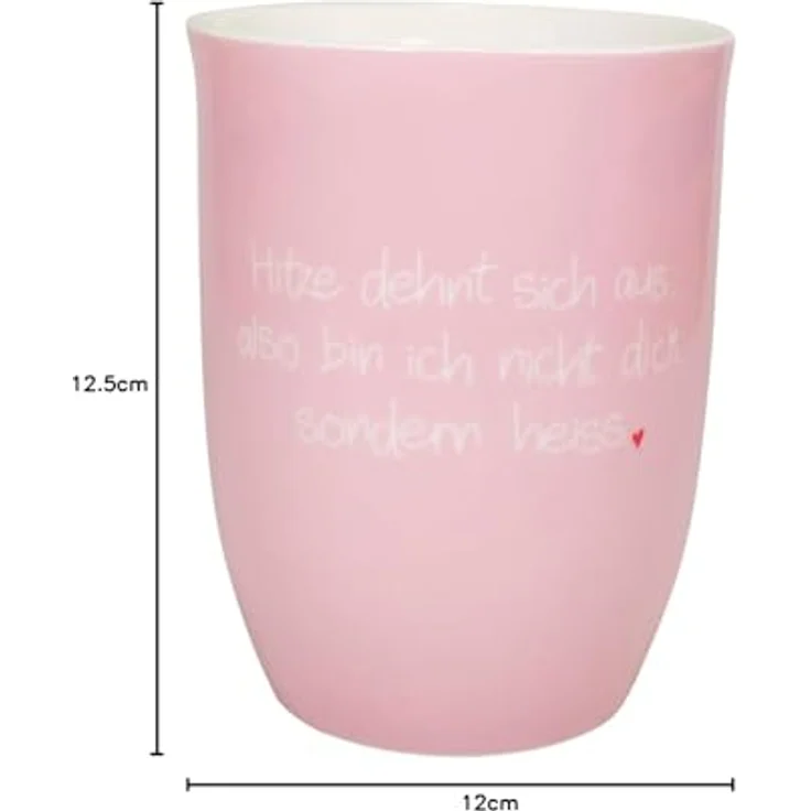 Tasse Becher 500ml "Hitze dehnt sich aus, also bin ich nicht dick sondern heiss" – Bild 8