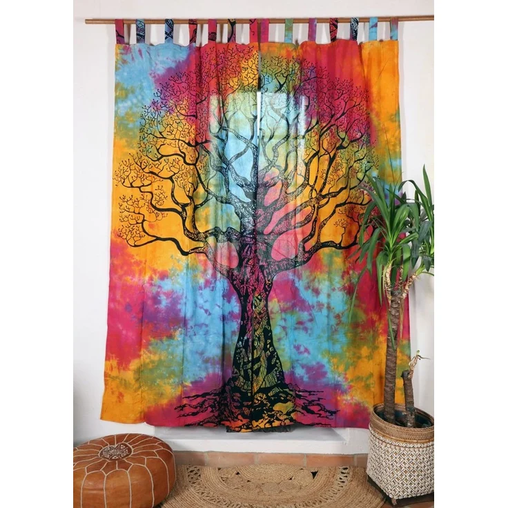 Guru-Shop Vorhang Boho Vorhänge, Gardine (1 Paar) mit Schlaufen,..