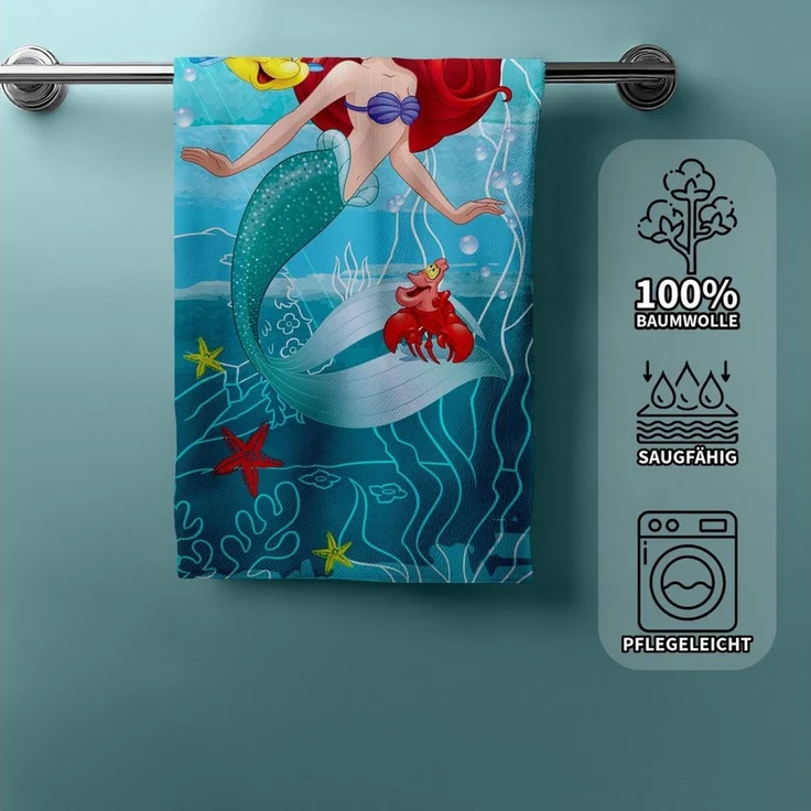 Ariel Friends Strandtuch 70x140 cm – Baumwolle Badetuch für Strand & Pool – Bild 3