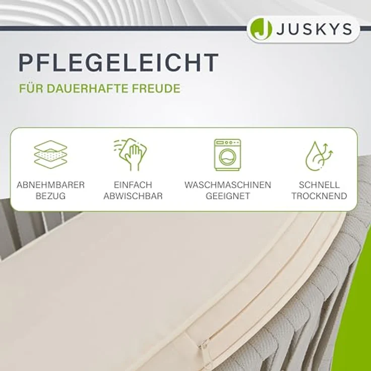 Juskys Rope Stühle 2er Set - Gartenstühle mit Seilgeflecht & Polster – wetterfester & bis 160 kg belastbar - Stahl mit Pulverbeschichtung - Hellgrau – Bild 9