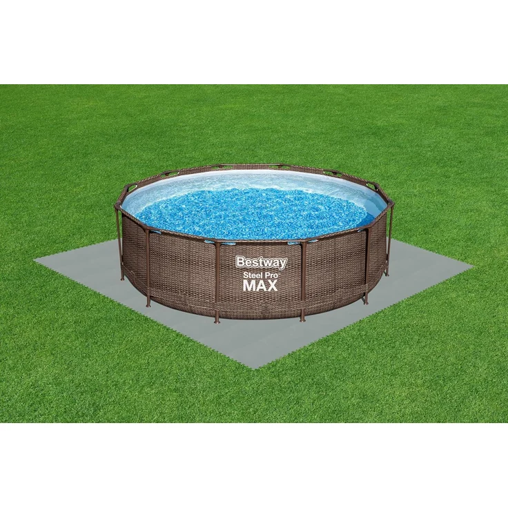 2,25 m² Bodenschutzplatten 9 Stück 50x50cm grau Poolunterlage Poolunterboden Schwimmbecken – Bild 2