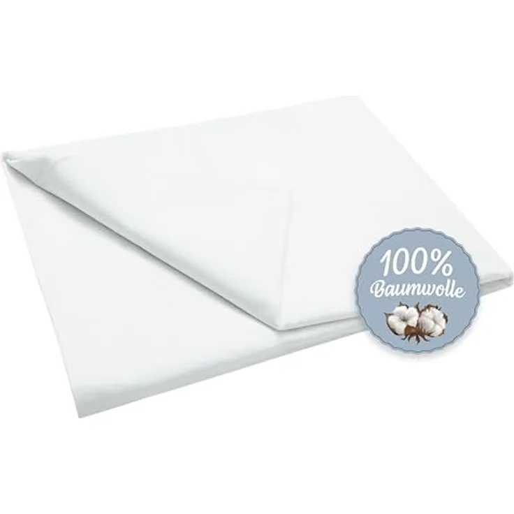 Zollner Spannbettlaken, Weiß, 160x285 cm, 100% Baumwolle, Oeko-Tex® Standard 100, waschbar bis 95°C
