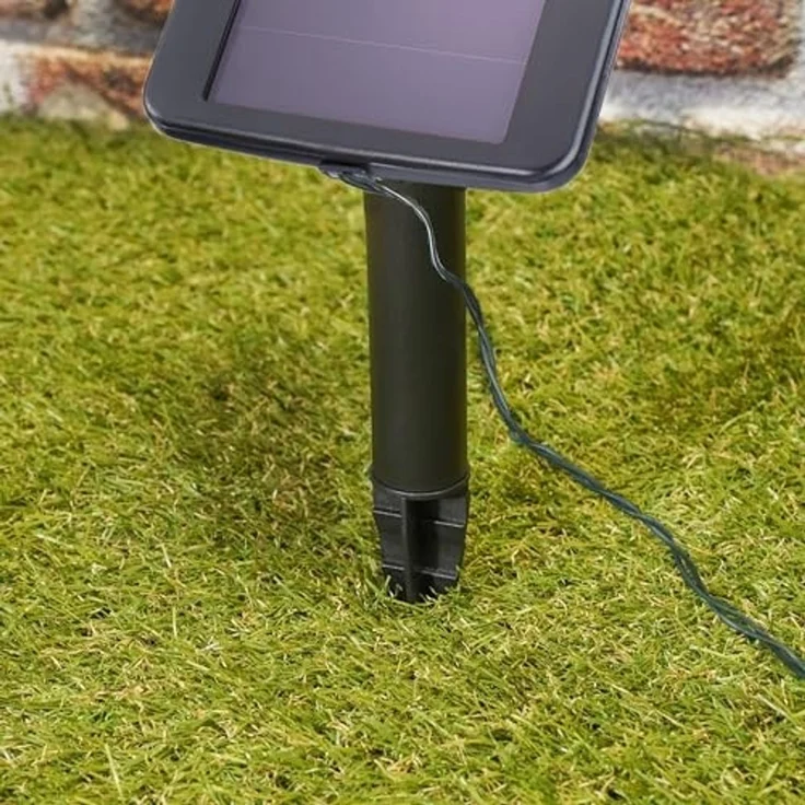 Solar Lichtschlauch, 10m, 100 LEDs, warmweiß, Zuleitung 2m, Akku, Solarmodul, Erdspieß, Wintergarten, Außenlichterkette, Hochzeitsdeko, Weihnachtsbeleuchtung, außen, wetterfest, 102174 – Bild 5