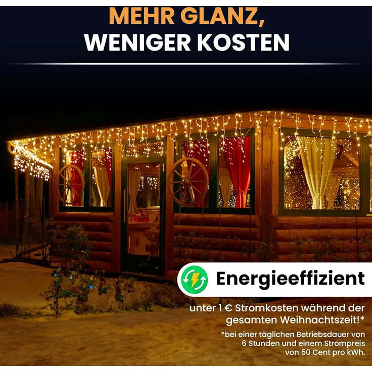 Gartenpirat LED-Lichterkette Eisregen mit Flashing-Effekt Weihnachtsdeko für außen mit Timer – Bild 3