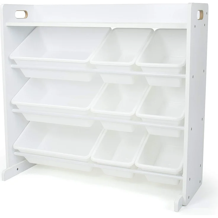Humble Crew Kinderzimmerregal, Spielzeug-Organizer mit Regal und 9 Plastikboxen, Weiß Storage Organizer Einheitsgröße – Bild 1