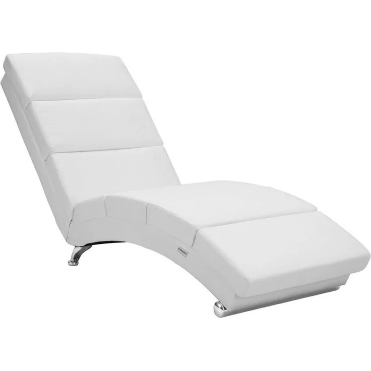Casaria Relaxliege XXL London Ergonomisch hohe Rückenlehne 186cm Relaxsessel Loungesessel Chaiselongue Kunstleder Weiß