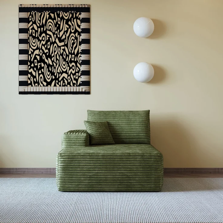 ZUBALIYA SchlafSofa mit Cordbezug, modular aufgebaut, ohne aufwendige Montage, für Wohnzimmer und Apartments – Bild 2