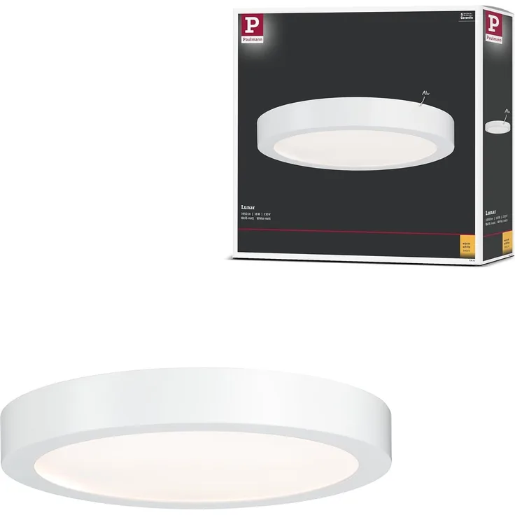 Paulmann No. 70643 Deckenleuchte Lunar LED Panel 300mm Weiß matt, Alu