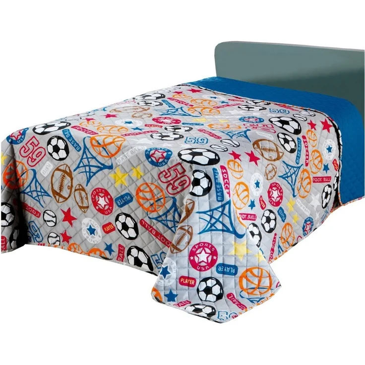 Delindo Lifestyle Bettüberwurf Tagesdecke Sports, 170x210 cm, auch als Sofaüberwurf geeignet – Bild 1