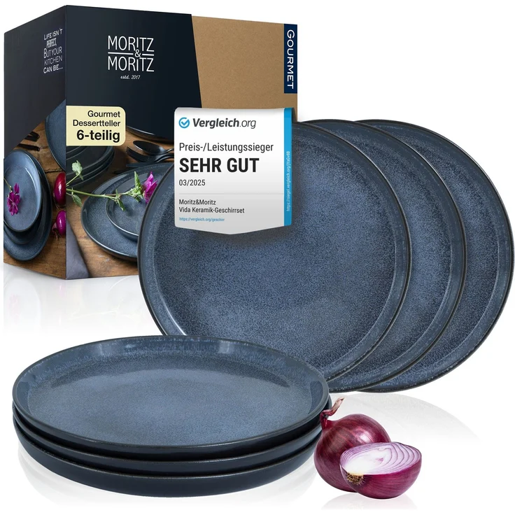 Moritz & Moritz VIDA 6tlg Dessertteller Blau – Bild 1