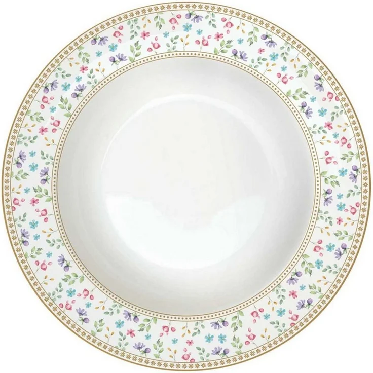 EasyLife Suppenteller Spring Bloom, Spülmaschinengeeignet, Mehrfarbig, Motiv: Hasen & Blumenkörbe – Bild 1
