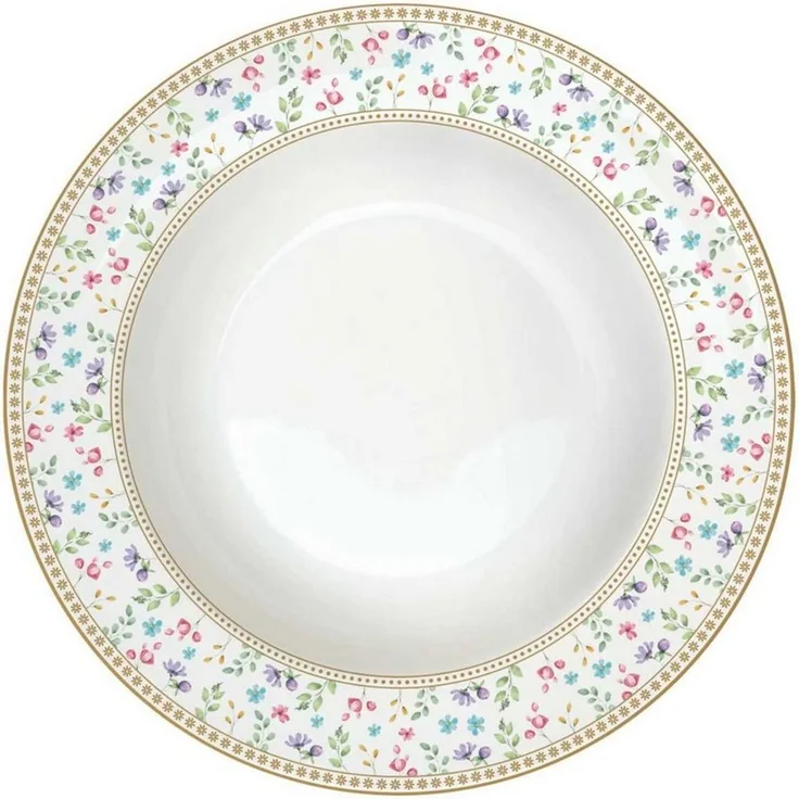 EasyLife Suppenteller Spring Bloom, Spülmaschinengeeignet, Mehrfarbig, Motiv: Hasen & Blumenkörbe