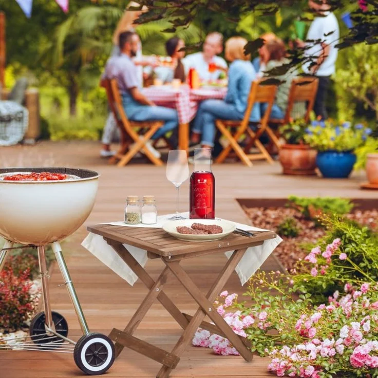 Relaxdays Klapptisch, Holz braun, 50 x 50 x 50 cm – Bild 2