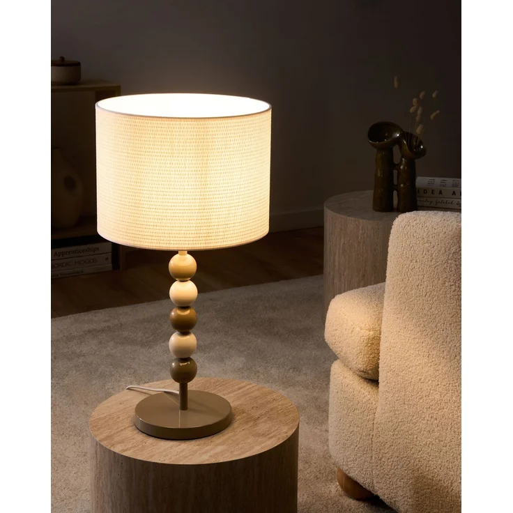 Tischlampe LOKY Metall Weiß Beige – Bild 3