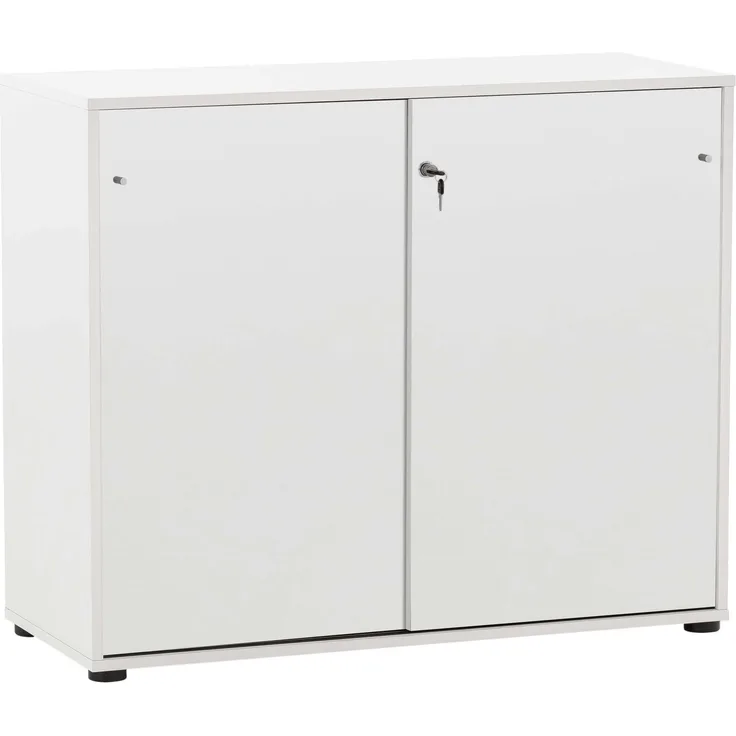 Schildmeyer ‘Serie 400‘ Büro Aktenschrank mit Schiebetüren, Weiß, Breite 100,1 cm, Made in Germany