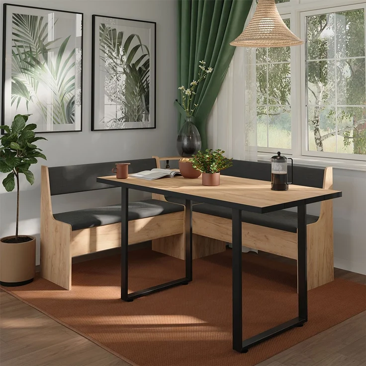 Eckbankgruppe Roman Goldkraft Eiche 150.1x150.1 cm Vicco – Bild 3