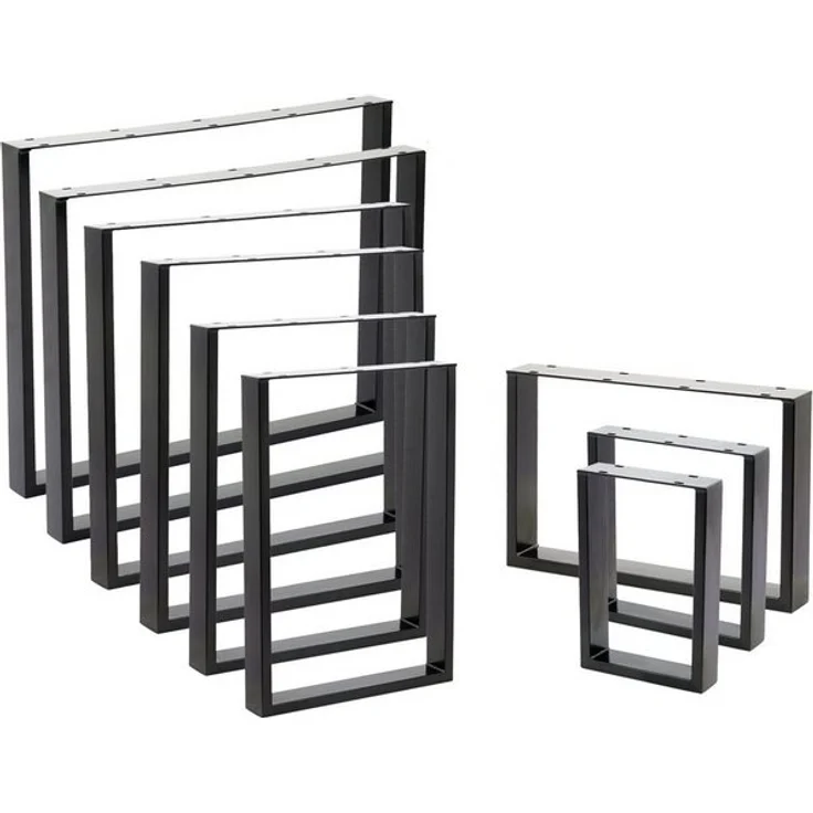VENDOMNIA Möbelkufe Tischgestell - 2er Set, aus Stahl, Größenwahl, (Schwarz, Grau oder Industrial, Tischbeine, Tischkufen, Metall Kufengestell, Tischuntergestell) – Bild 4