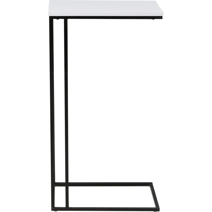 trendteam smart living - Strike - Beistelltisch - Weiß/Schwarz - Wohnzimmertisch auf robustem Metallgestell - (BxHxT) 50 x 91 x 40 cm - praktische C-Form – Bild 2