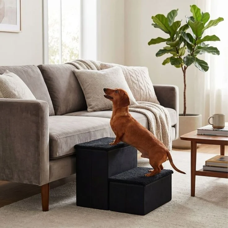 Relaxdays Faltbare Hundetreppe mit Stauraum – Bild 2