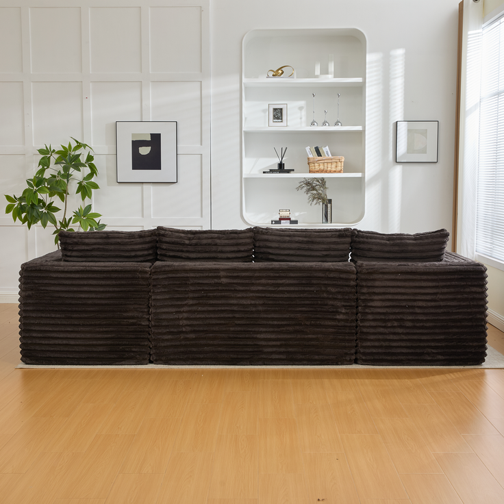 ZUBALIYA Wohnlandschaft 155x88 cm, mit Samtbezug, mit Cordbezug, mit breiten Armlehnen, mit Schaumstoffpolsterung – Bild 14
