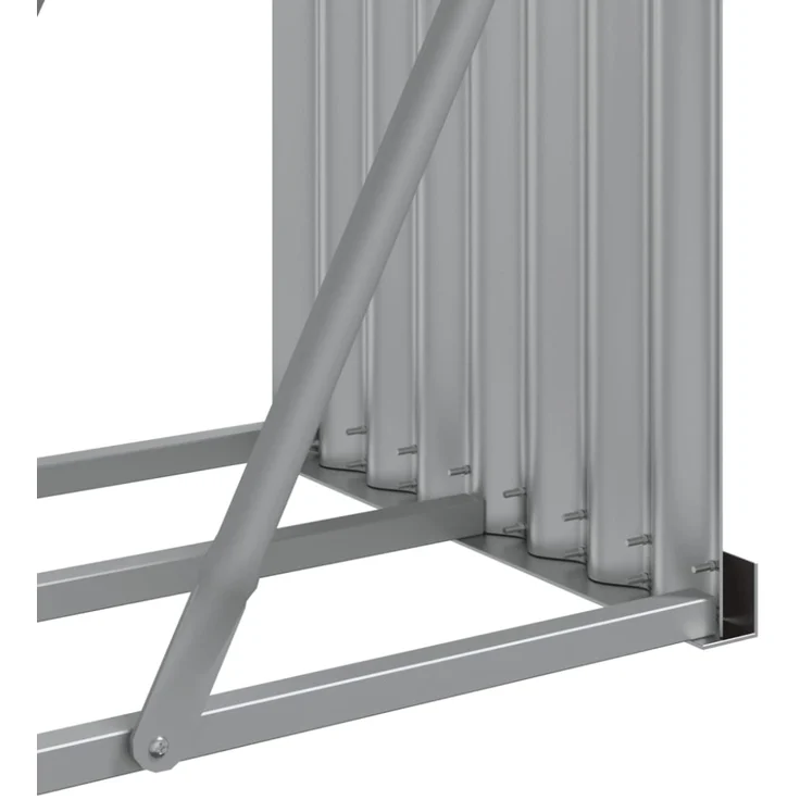 vidaXL Kaminholzunterstand Silbern 180x45x100 cm Verzinkter Stahl 364594 – Bild 9