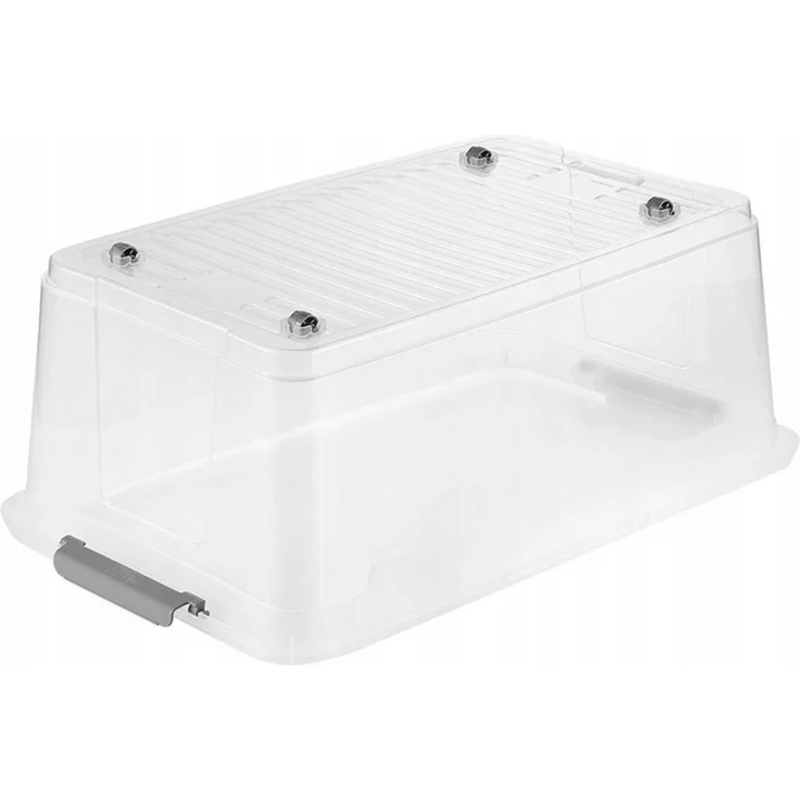 keeeper Aufbewahrungsbox mit Deckel und Rollen Leo 37 l, mit robusten Verschlussklammern – Bild 2