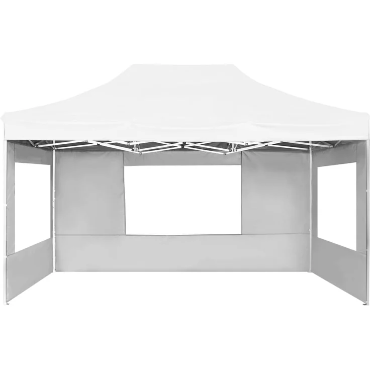 Profi-Partyzelt Faltbar, Gartenzelt mit Wänden Aluminium 4,5x3 m Weiß – Bild 4