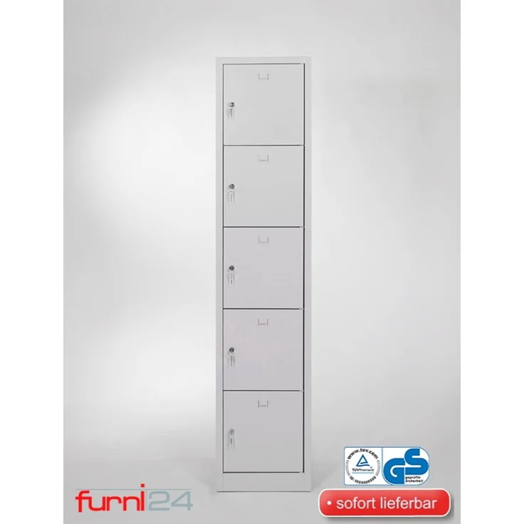 Schließfachschrank grau 5-türig – Bild 2