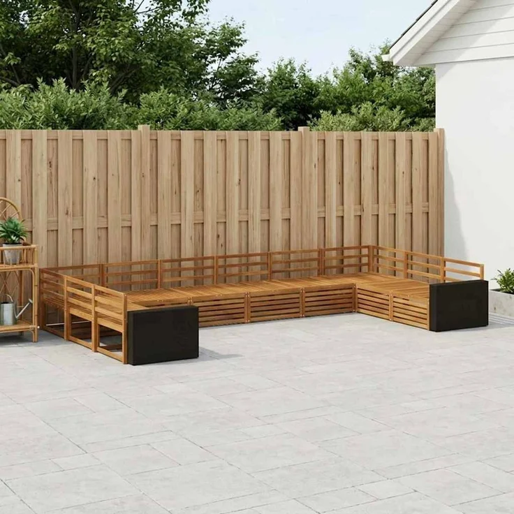 vidaXL Outdoor-Sofagarnitur 10 stk. 10-Sitzer Natur Massivholz Akazie 3383902 – Bild 1