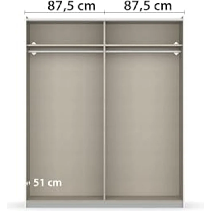 Schwebetürenschrank >Aurelia< in grau-metallic/ Eiche Artisan Dekor, B/H/T: 175/210/59 cm – Bild 6