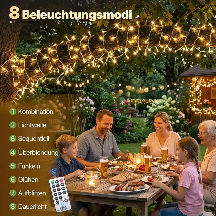 SALCAR 20m 300er LED Lichterkette Weihnachten mit Fernbedienung – Bild 4