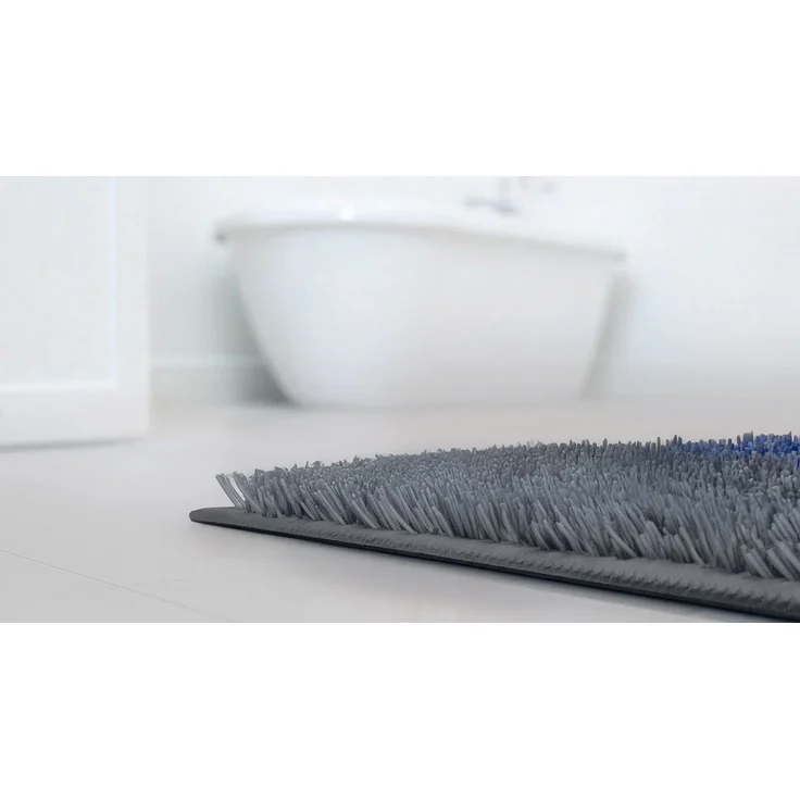 Badematte >MAYRA< in blue, 100% Polyacryl SUPERSOFT - 120x70x1,8cm (LxBxH) – Bild 4