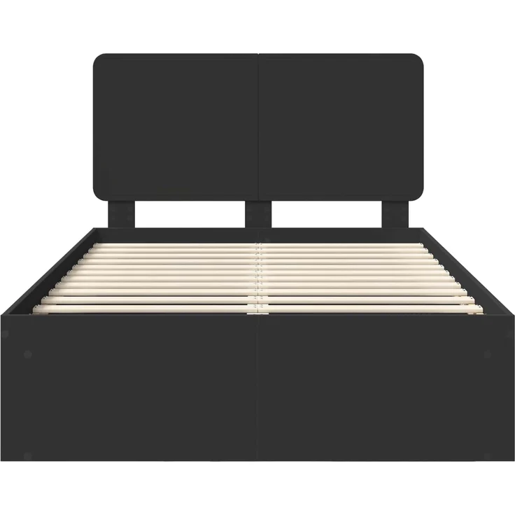 vidaXL Bettrahmen Schwarz 120 x 190 cm Massives Kiefernholz 3412516 – Bild 6