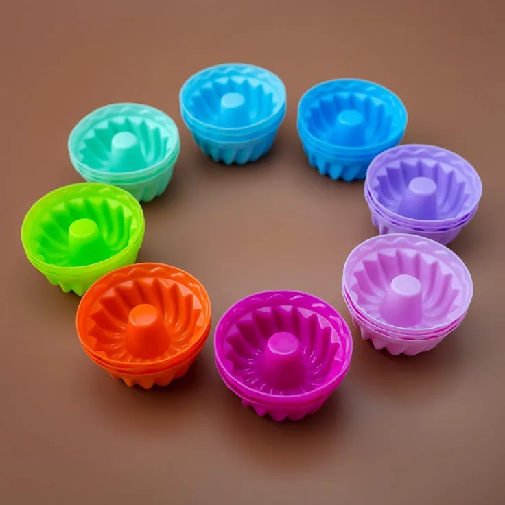 PRECORN Gugelhupfform 24er Silikon Mini Gugelhupf Backform hitzebeständig BPA-frei Ø 6,5 cm