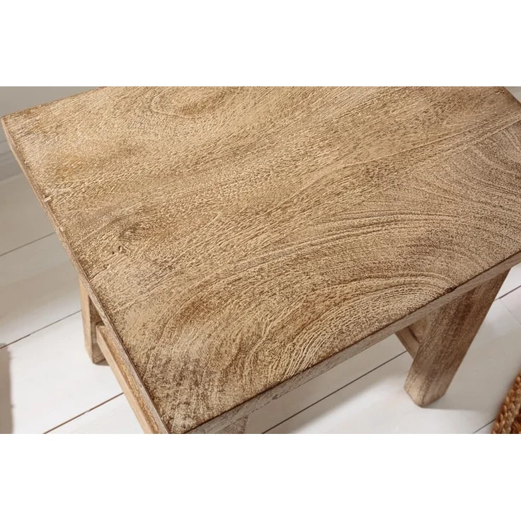 riess-ambiente Sitzhocker FINCA 45cm beige-braun (Einzelartikel, 1 St), Wohnzimmer · Mango-Massivholz · Handmade · Shabby Chic · Landhausstil – Bild 6