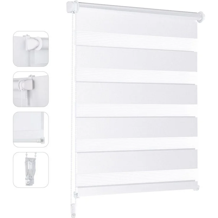 Doppelrollo Duo Rollo Klemmfix ohne Bohren für Fenster Rollos Jalousie Faltrollo, Sekey, freihängend, Klemmträger, Montage mit oder ohne Bohren möglich – Bild 5