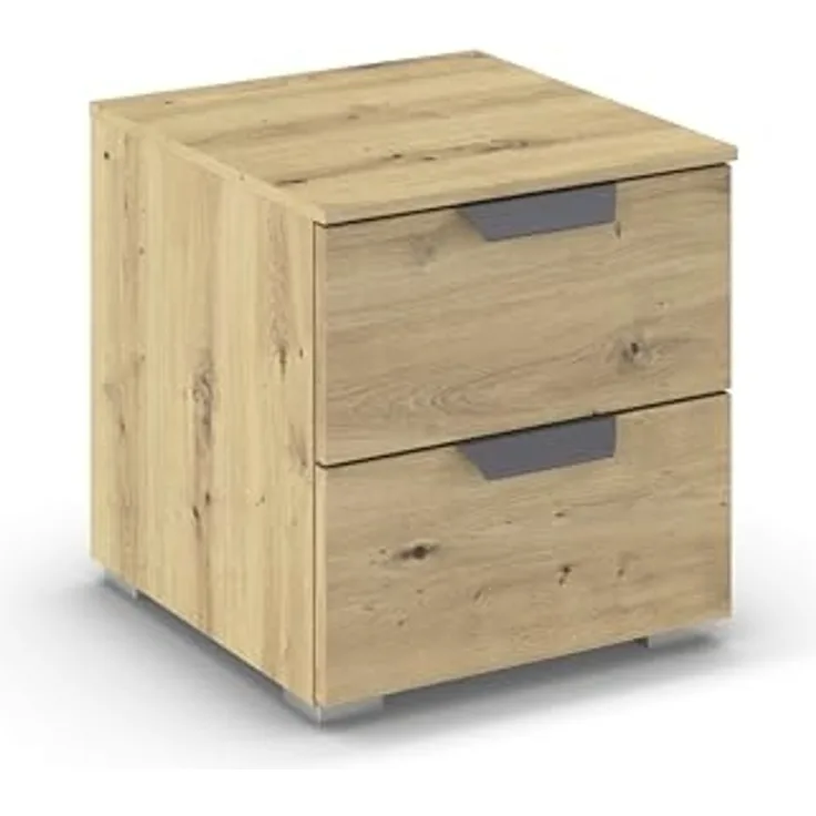 rauch Aditio Box, Nachttisch, 2 Schubladen, mit Softclose-Funktion, Farbe Eiche Artisan, BxHxT 40x42x42cm