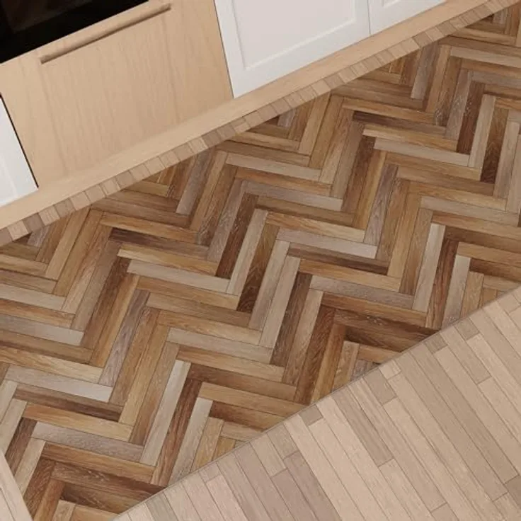 PETTI Artigiani Italiani - Teppich für Küche, rutschfest, waschbar, Läufer für Küche, Teppich, Küchenläufer, 52 x 280 cm, Design Parkett 01, 100% Made in Italy