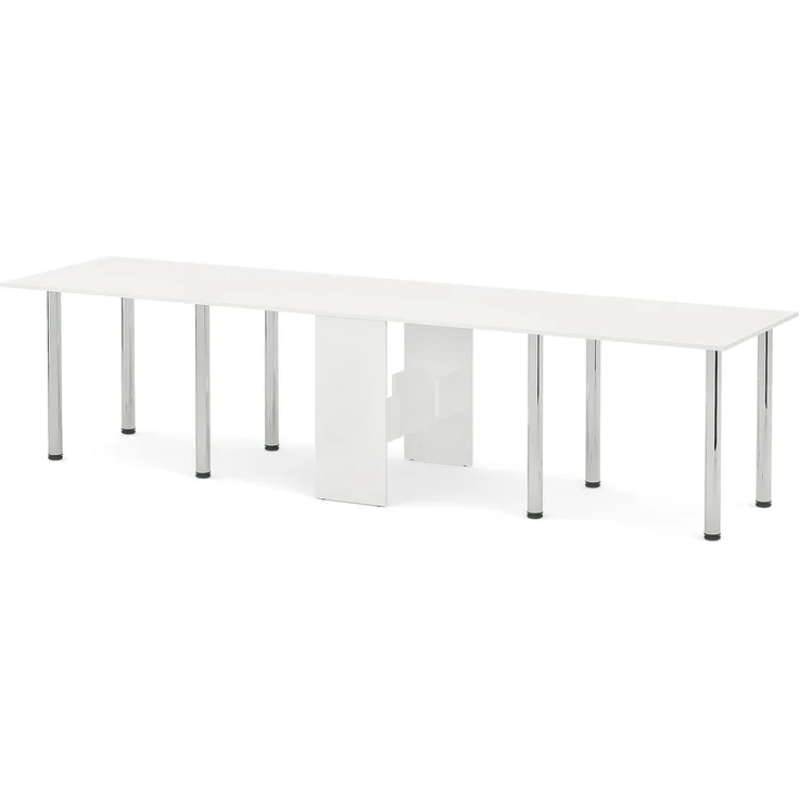 Rodnik XXL Esstisch, Klapptisch, Funktionstisch, Brotisch, Weiß, laminierte Spanplatte, kompakt, platzsparend, 310x81 cm – Bild 6